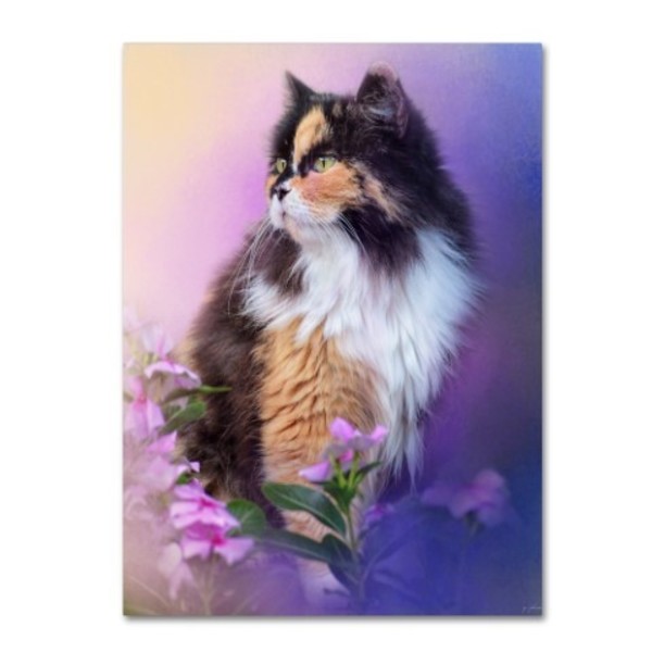 Trademark Fine Art Jai Johnson 'Calico Kitty In The Garden' Canvas Art, 14x19 ALI14176-C1419GG